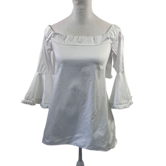 N Nicholas White Off The Shoulder Blouse Size 0 - Picture 1 of 12